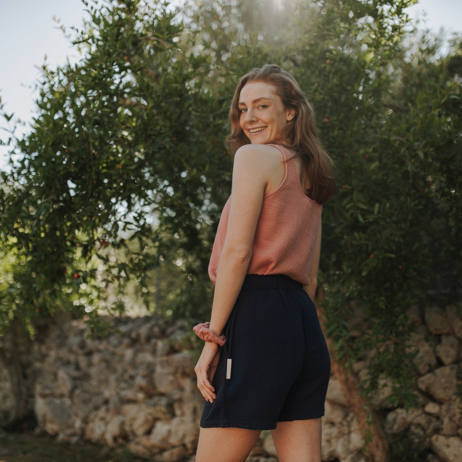 Nordlicht Leja Musselin Shorts Marineblau M Bio-Baumwolle