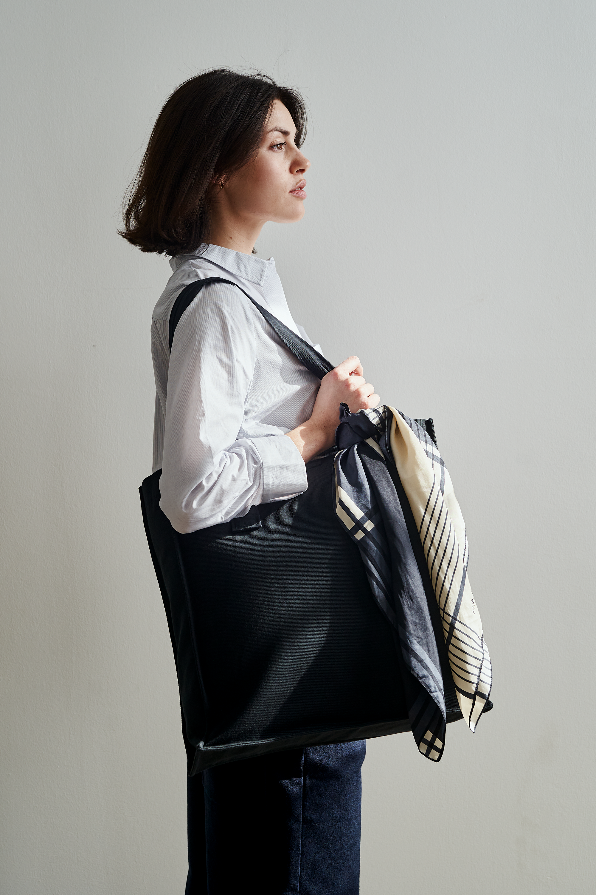 Christiane Strobel KLARA Shopper Groß Schwarz Bio-Twill
