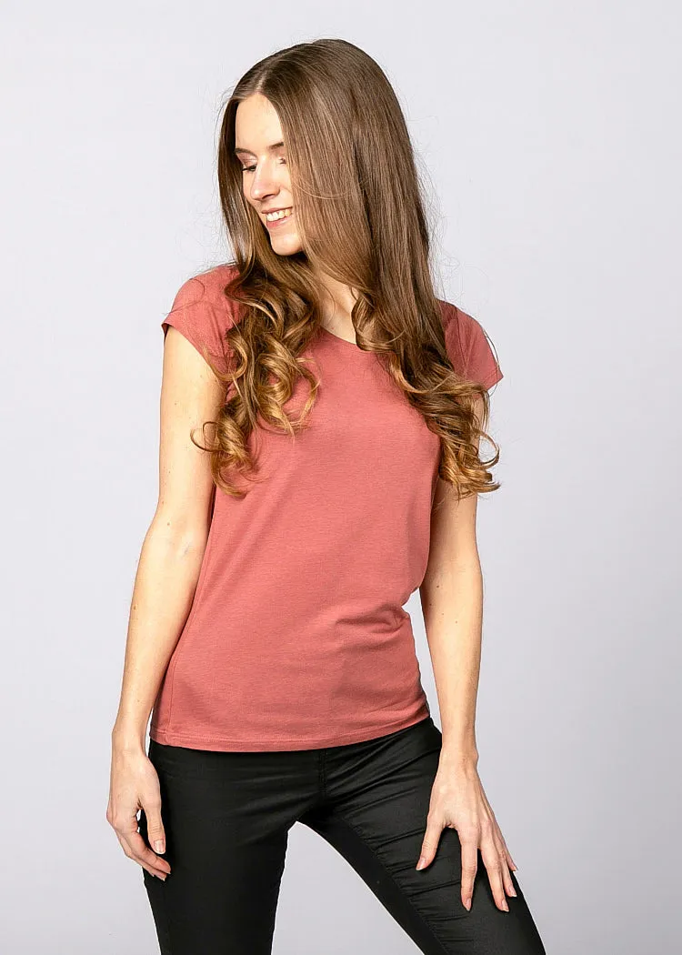 Wijld Sarah Rosewood T-Shirt Damen Uni Holz Bio