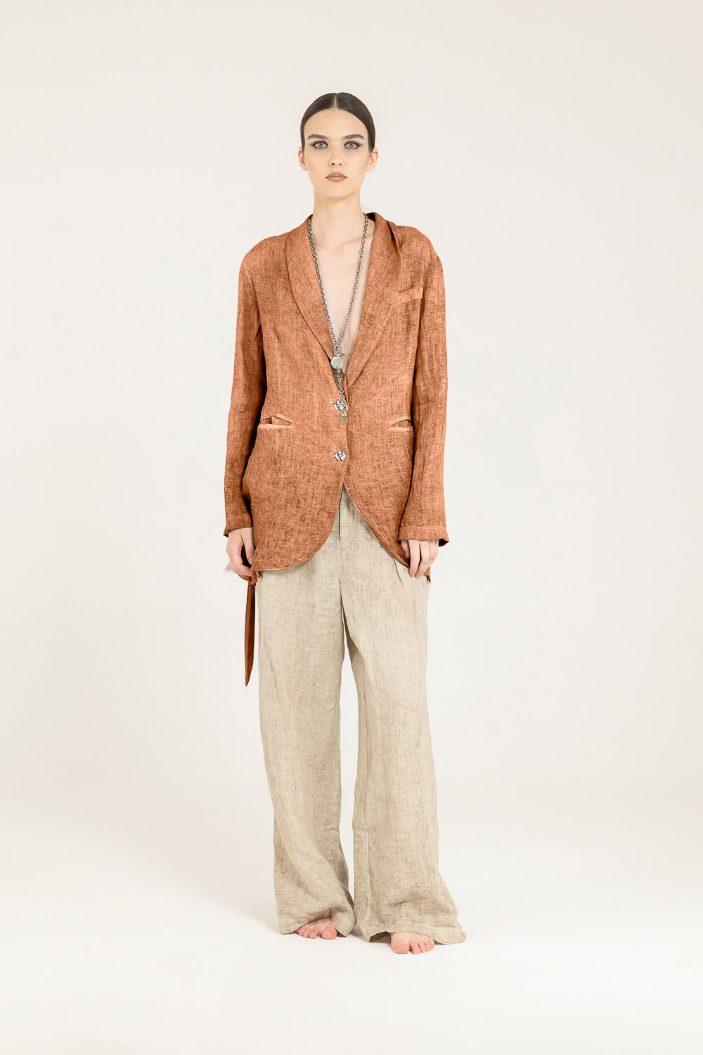 Sanctamuerte Capispalla Blazer Loose Blazer Leinen locker