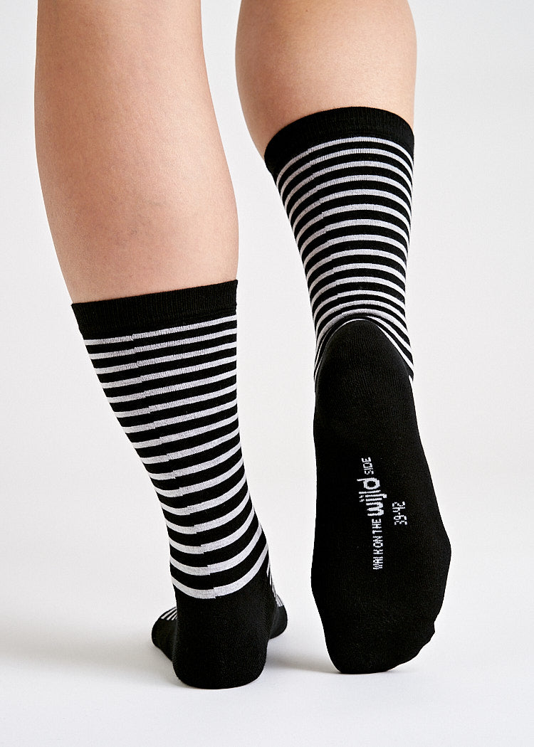 Wijld Socken mit Streifen Black schwarz Lyocell-Mix