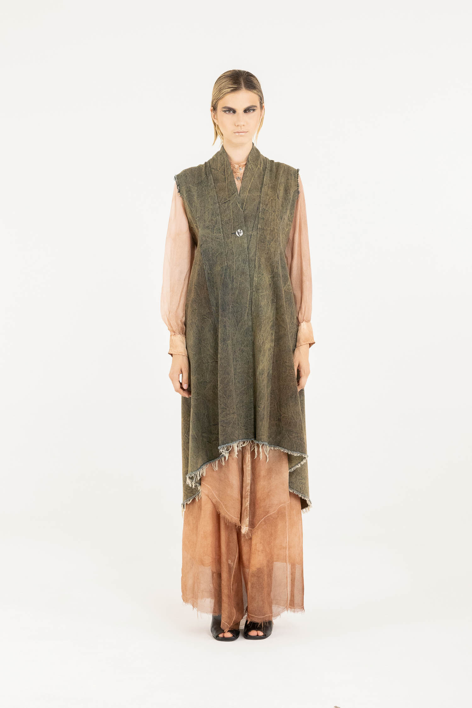 Sanctamuerte Capispalla Gilet Redingote Weste Denim