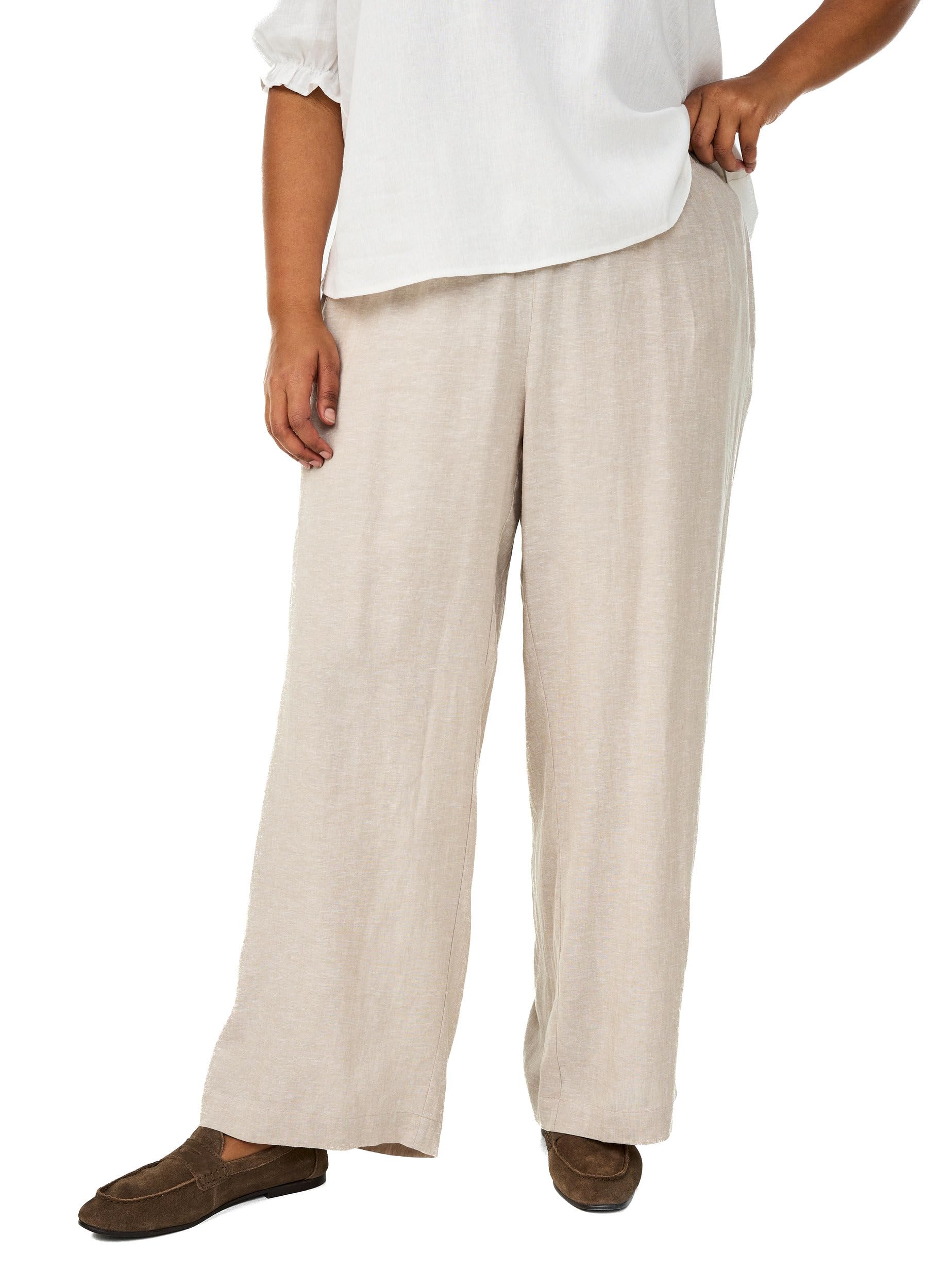 Zizzi Trousers Leinen Hose Viskose Große Größen 42-44