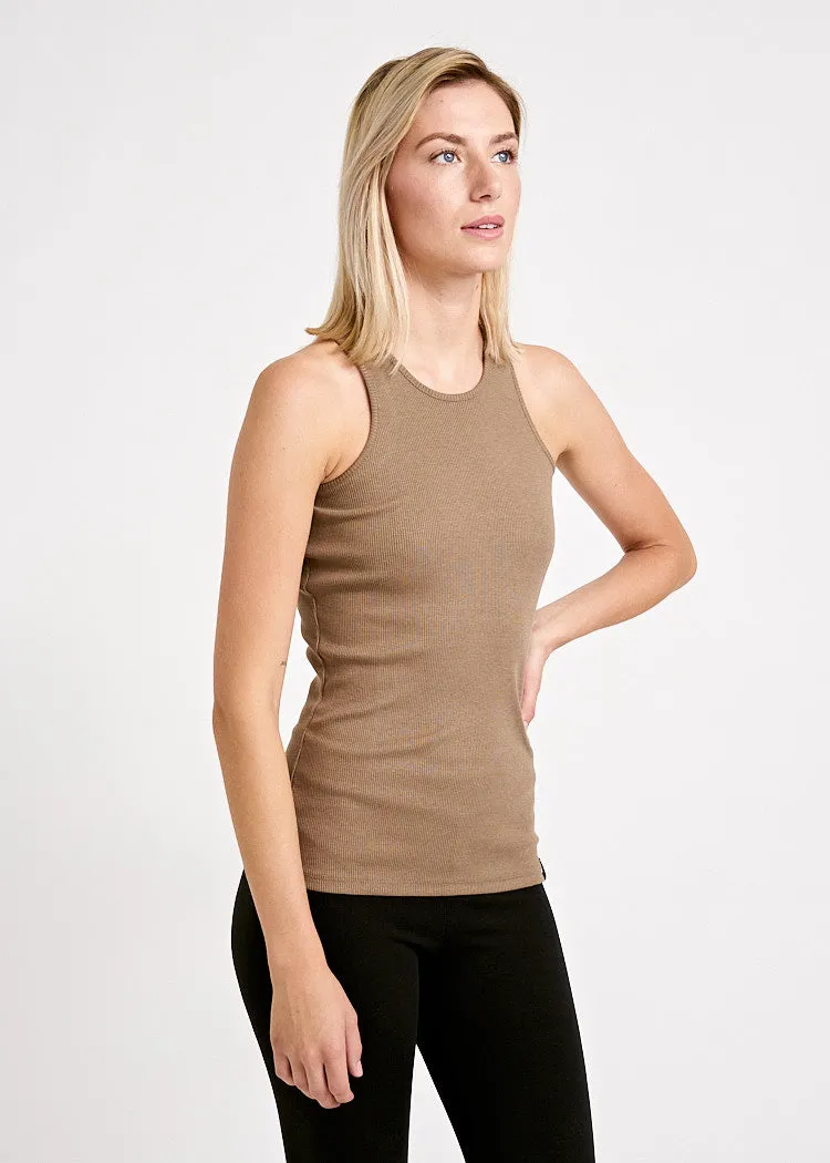 Wijld Irene Ripp Tank Top Damen Shiitake Holzfaser