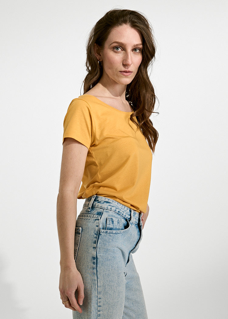 Wijld Woodshirt Lena Damen T-Shirt Mustard Holz