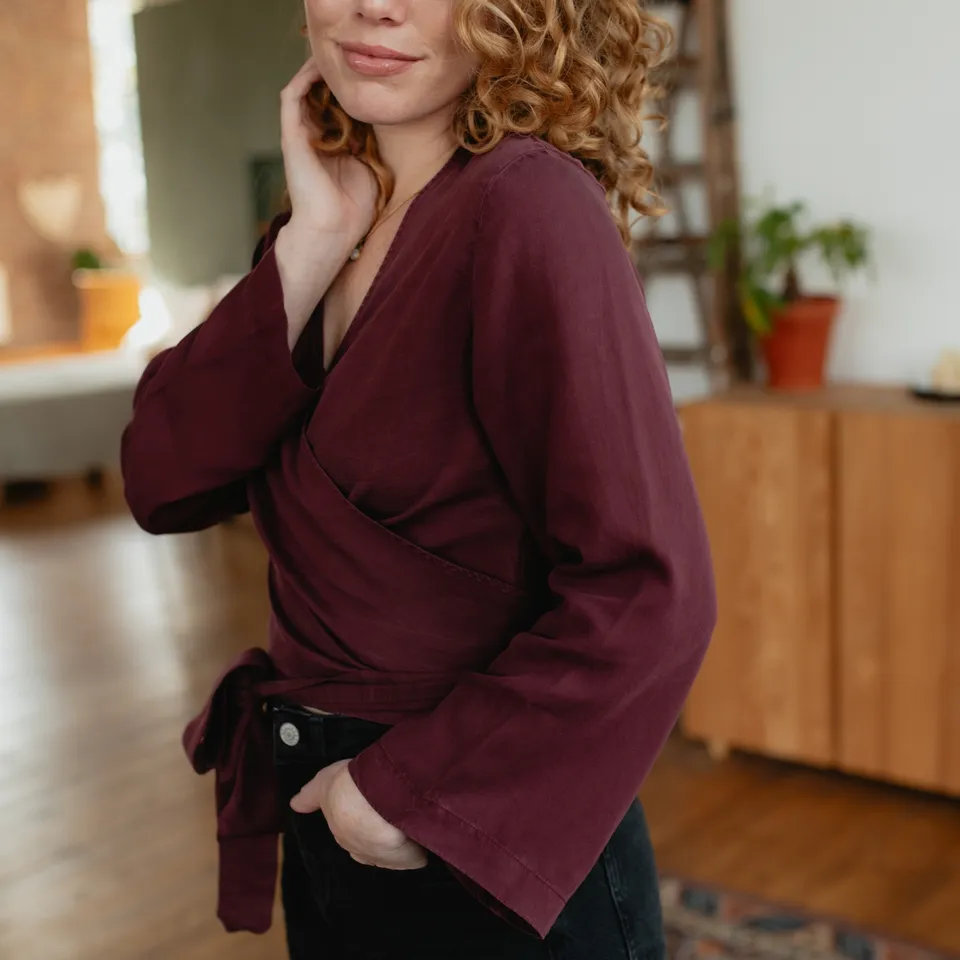 NORDLICHT Joena Wickelbluse Tencel Größe M