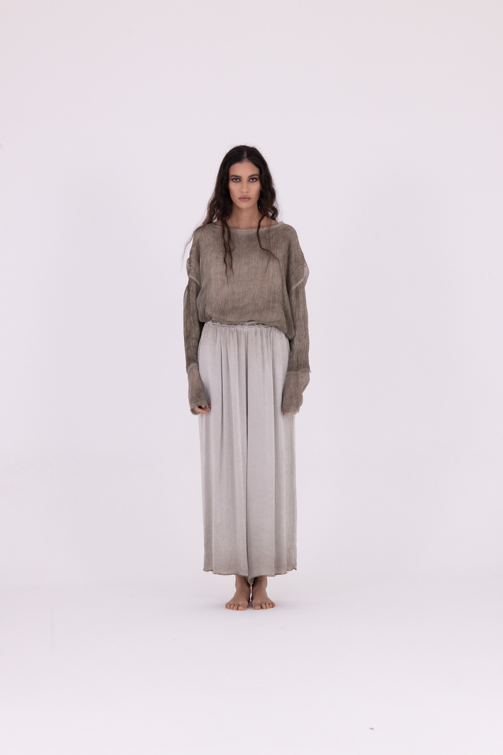 Sanctamuerte Pantaloni Pantalone Palazzo Hose Viskose