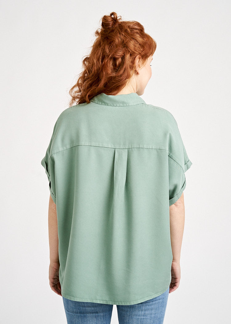Wijld Twill Bluse Green Bay Damenbluse grün 100% Lyocell