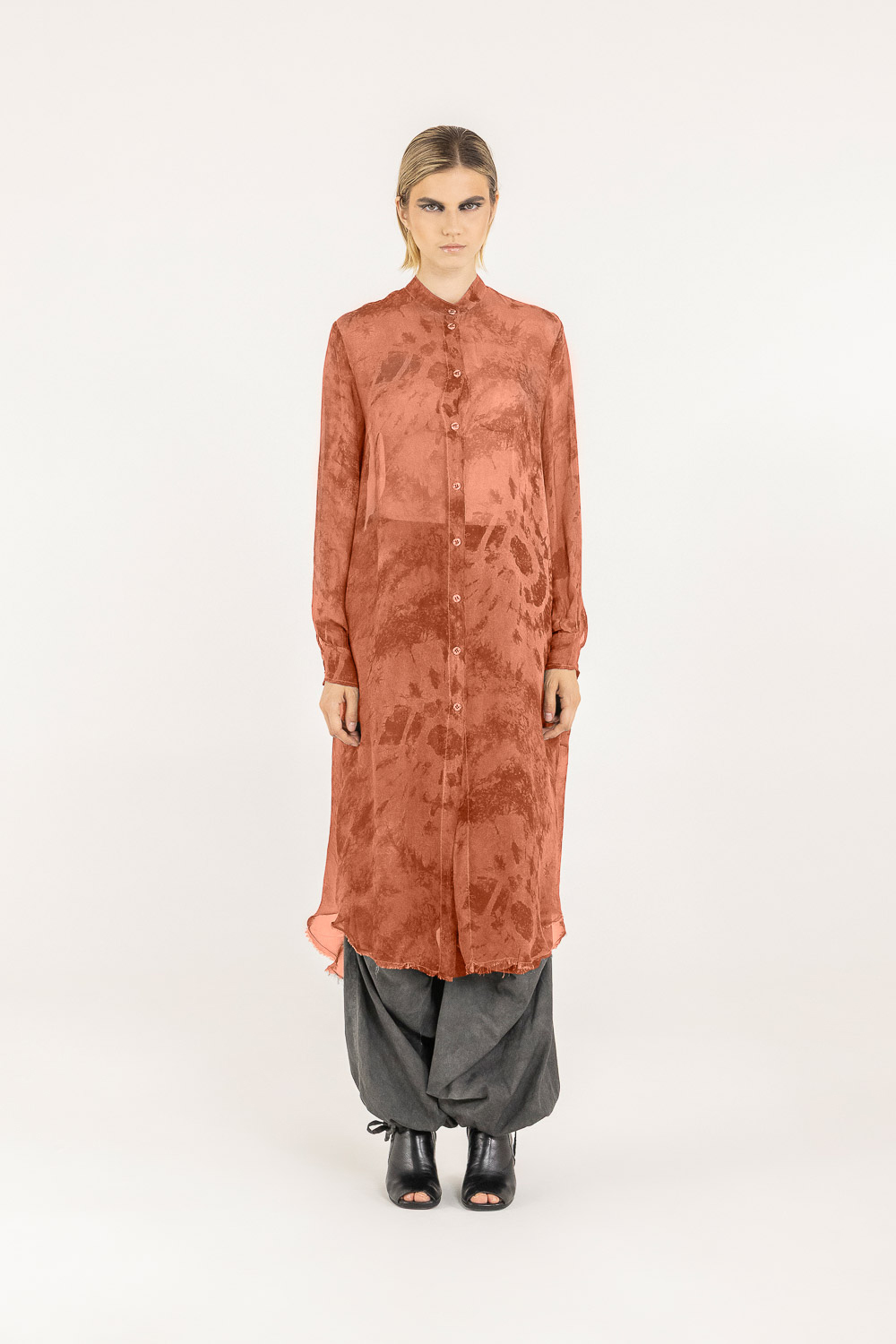 Sanctamuerte Abiti Chemisier Coreano Hemdblusenkleid Tie Dye