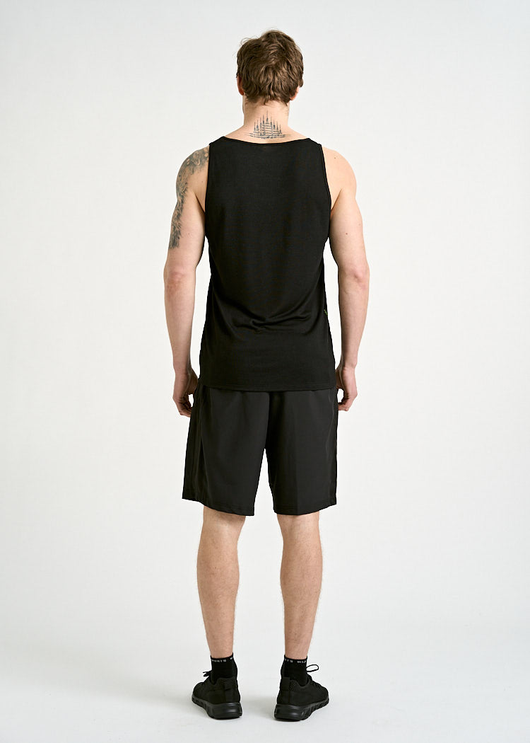 Wijld Peter Sport Tank Top Herren Schwarz Grün Lyocell