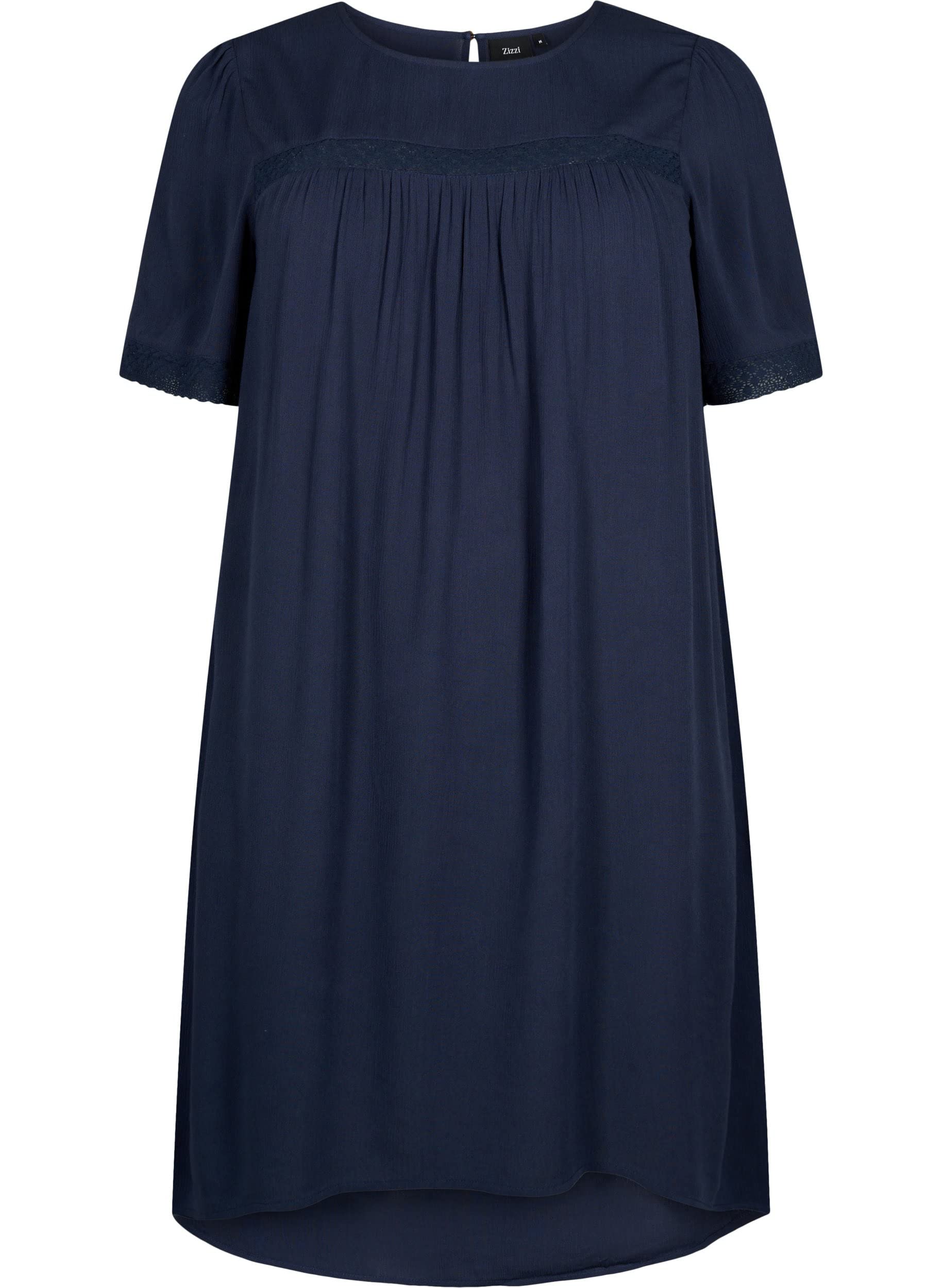 Zizzi Dresses Kleid Viskose Kurzarm mit Spitze