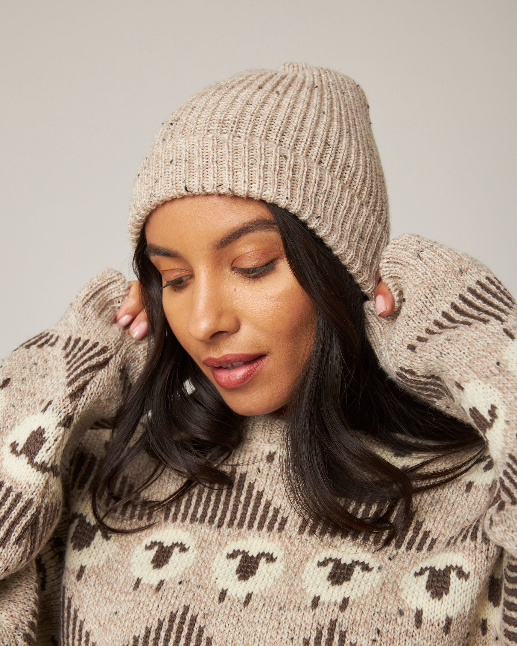 Peregrine Porter Ribbed Beanie Mütze Oak Merinowolle