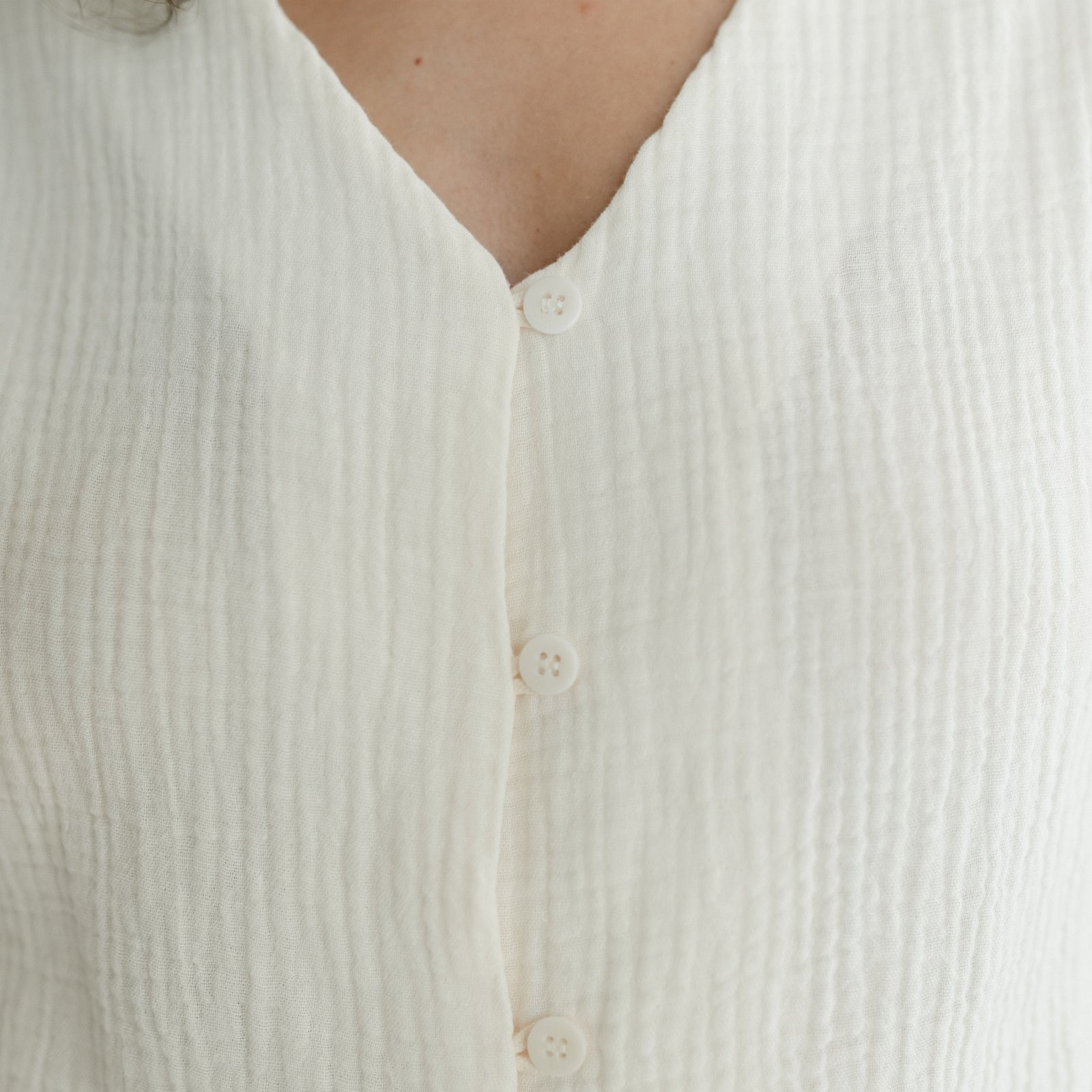 NORDLICHT Freja Musselin Shirt Kurzarm Bio-Baumwolle