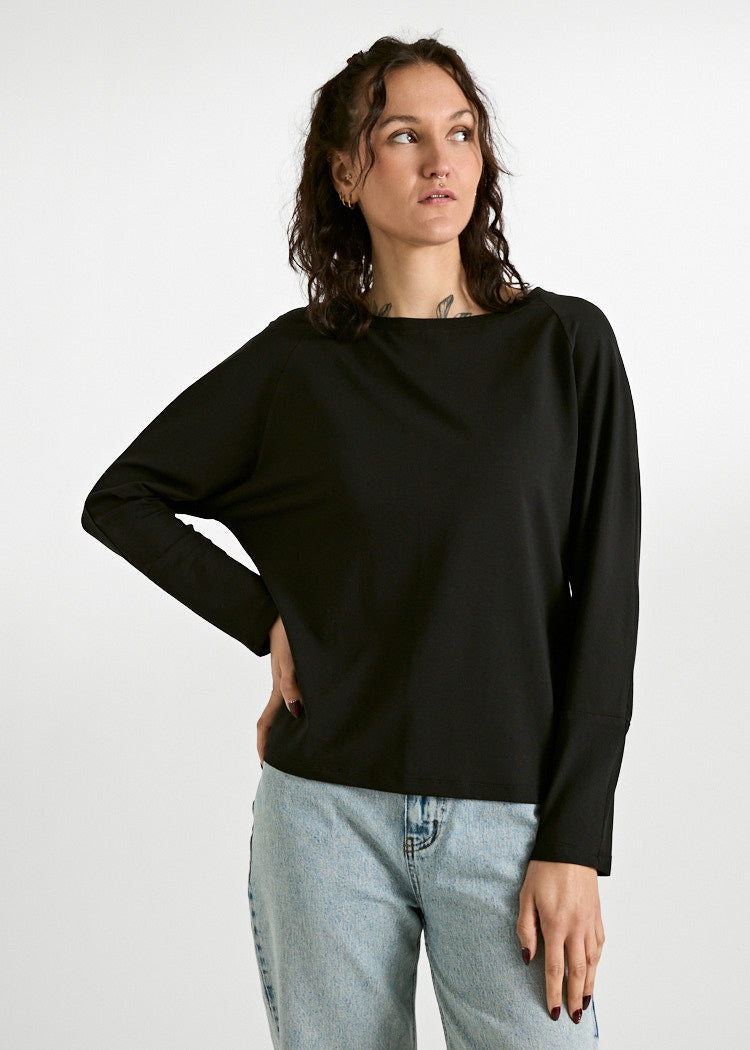 Wijld Alice Langarmshirt Black Damen Lyocell