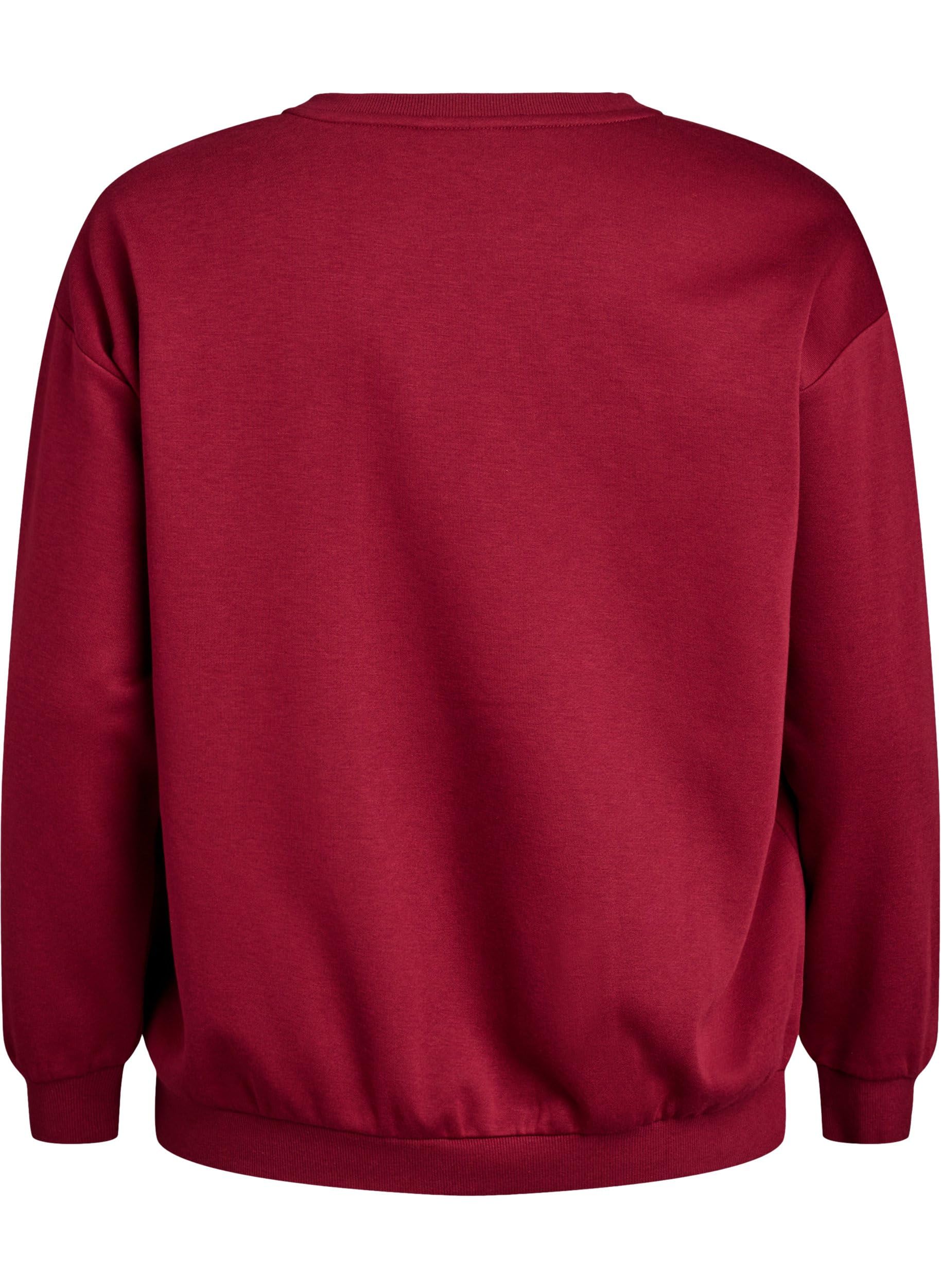 Zizzi Activewear Sweatshirt Text Rundhals Directoire Blue 50-52