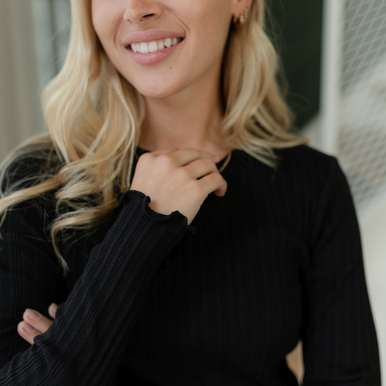 NORDLICHT Maja Langarmshirt Schwarz gestreift Bio-Baumwolle