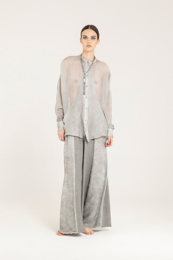 Sanctamuerte Camicie Boxy Bluse Viskose Weit Taschen