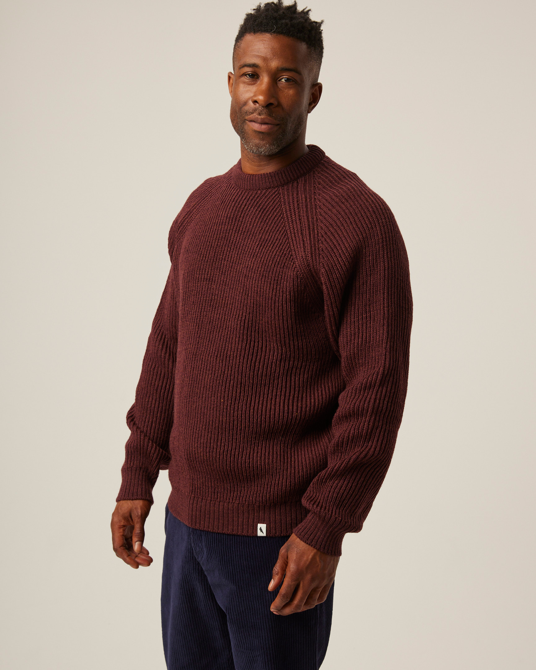 Peregrine Knitwear Ford Crew Jumper Strickpullover Oak Merino