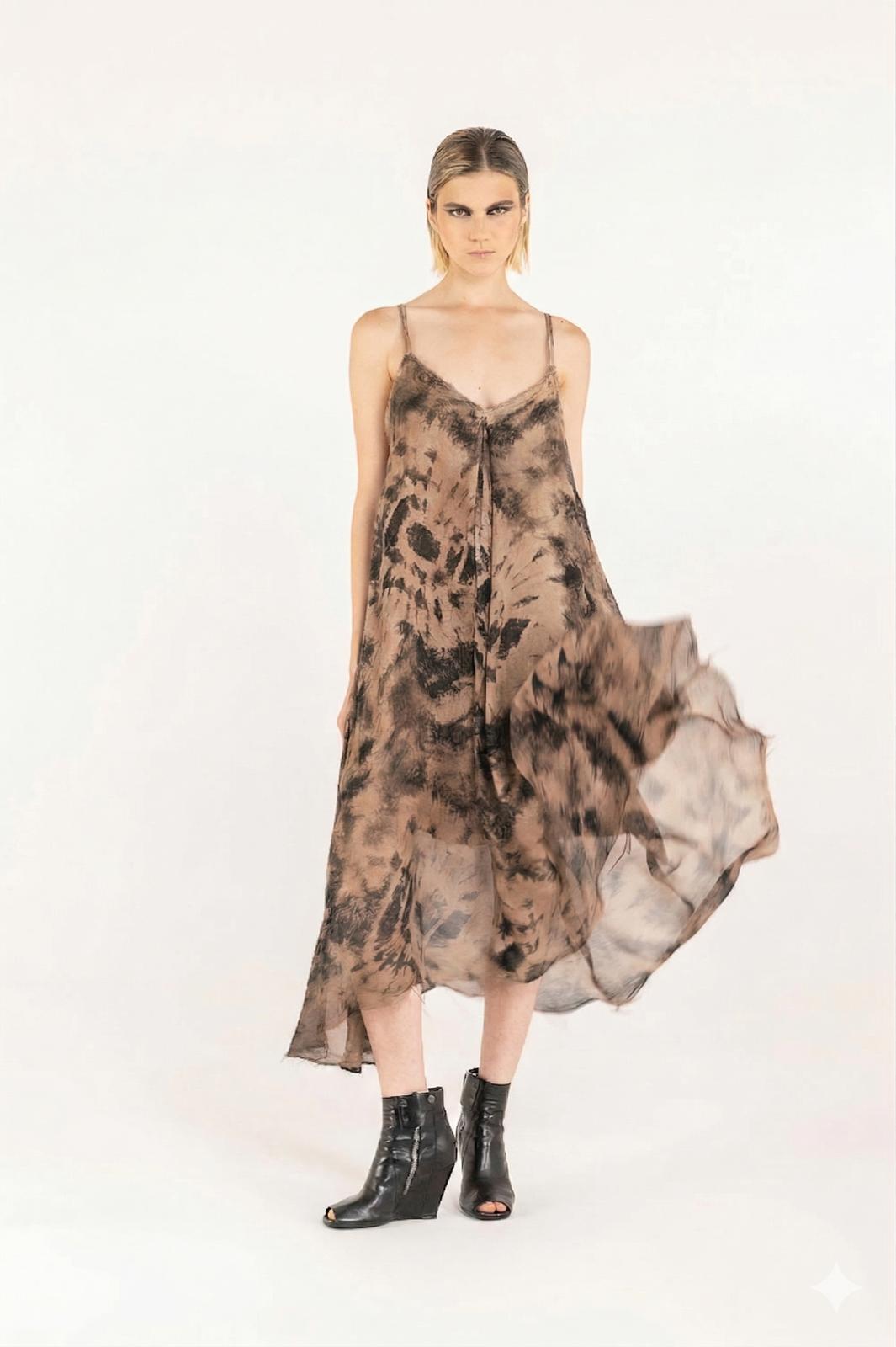 Sanctamuerte Abiti Sottoveste Unterkleid Viskose Seide Batik