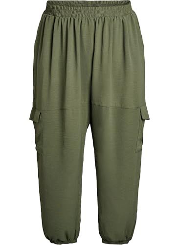 Zizzi Haremshose Taschen elastisch Freizeithose locker