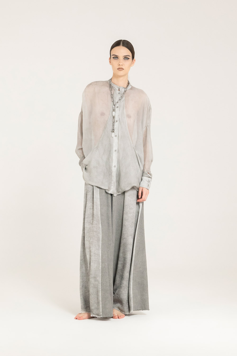 Sanctamuerte Camicie Boxy Bluse Viskose Weit Taschen
