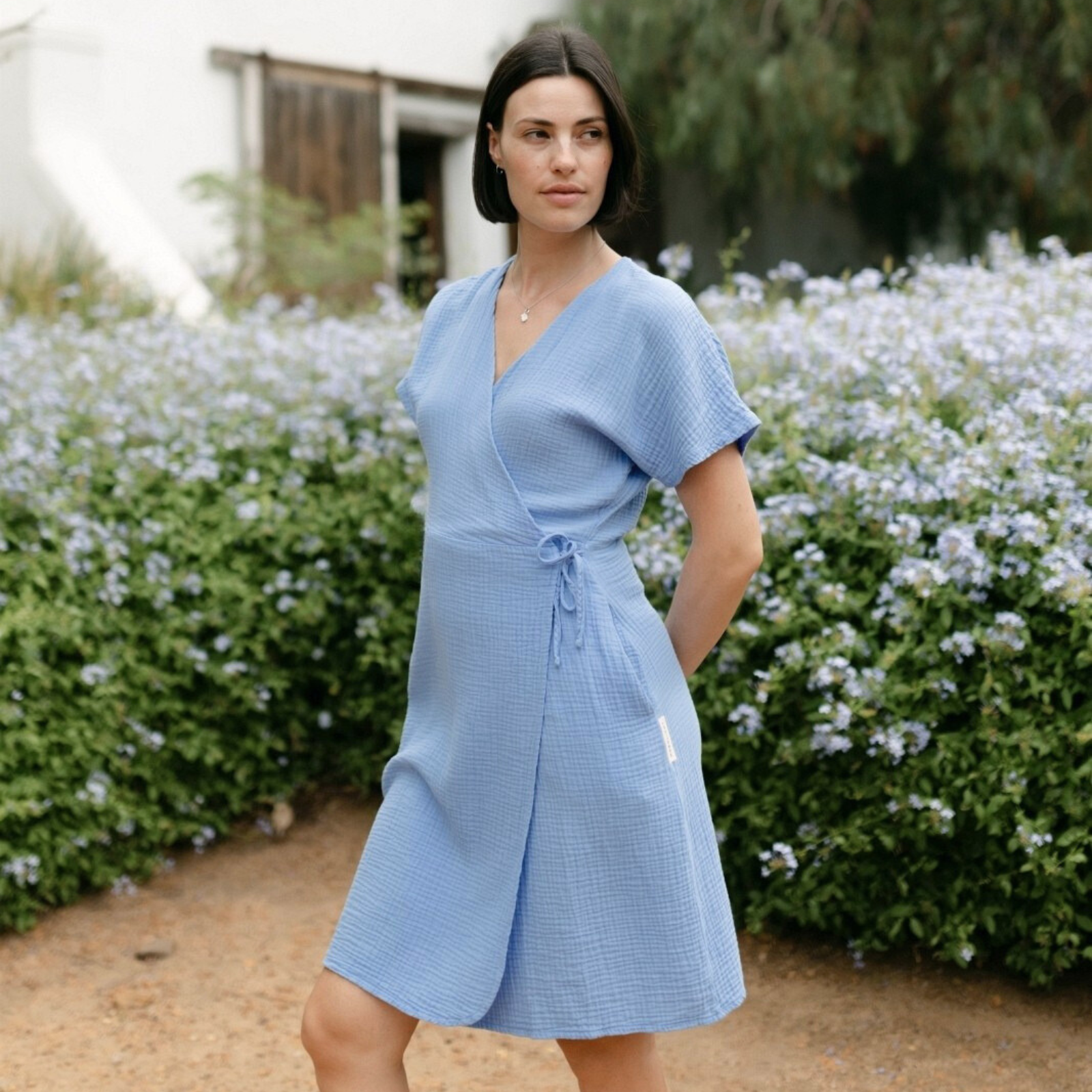 Nordlicht Mella Musselin Wickelkleid mit Taschen