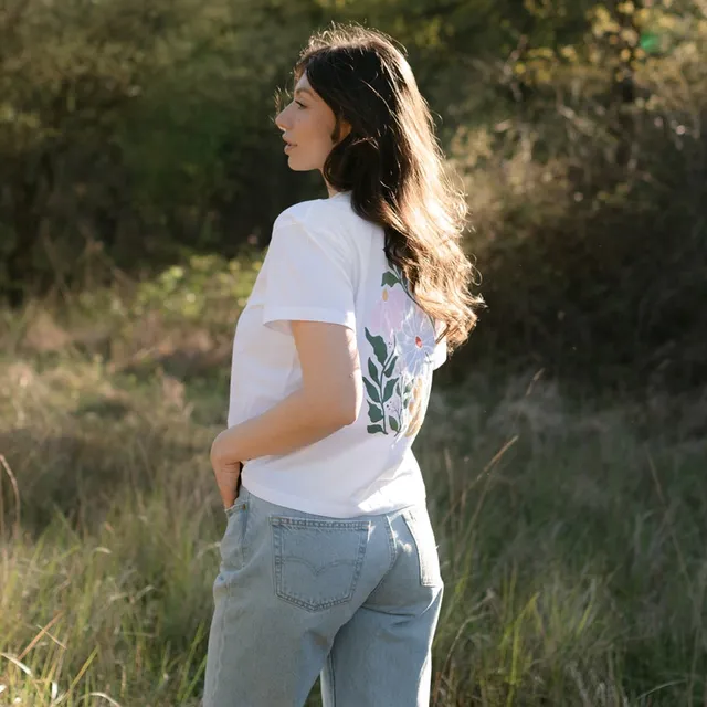 Nordlicht Britt Print T-Shirt Weiß Loose Fit