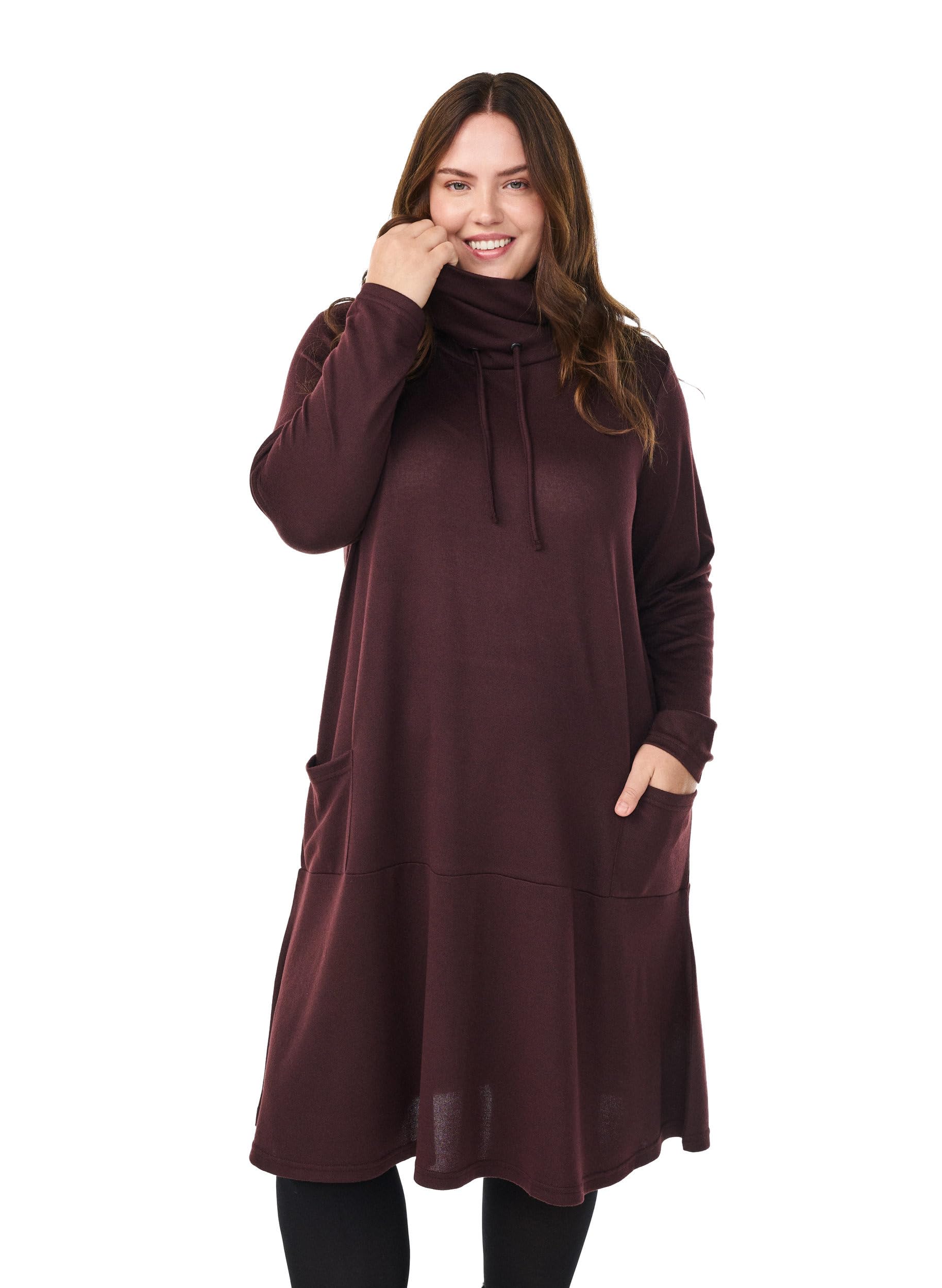 Zizzi Kleid Jersey Langarm A-Linie Große Größen 42-44