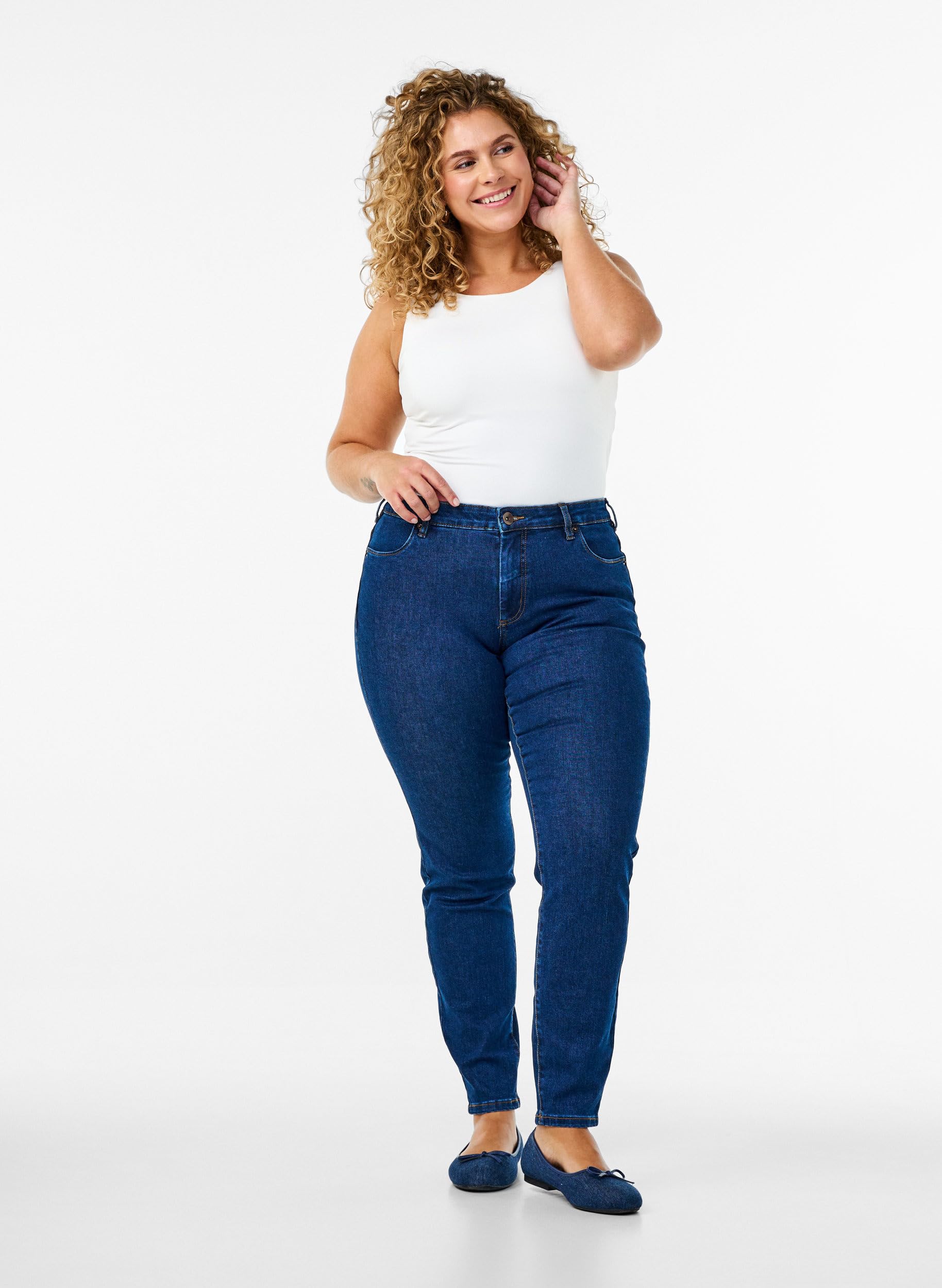 Zizzi Emily Jeans Slim Fit Gr. 42W/30L Reguläre Taille