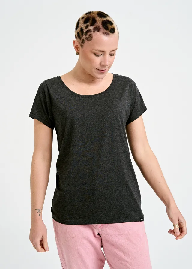 Wijld Lena Damen Woodshirt Anthrazit Relaxed Slim