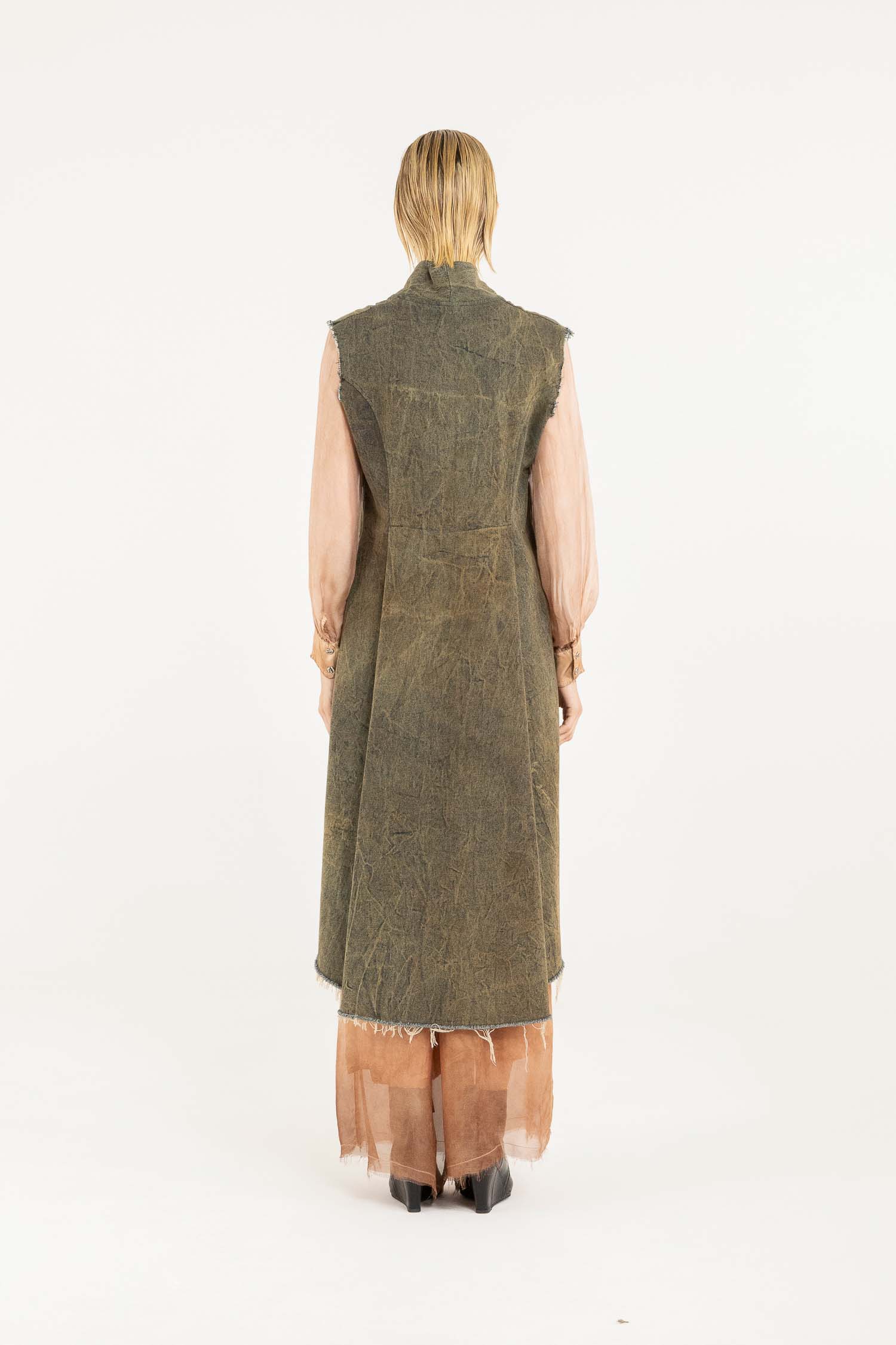 Sanctamuerte Capispalla Gilet Redingote Weste Denim