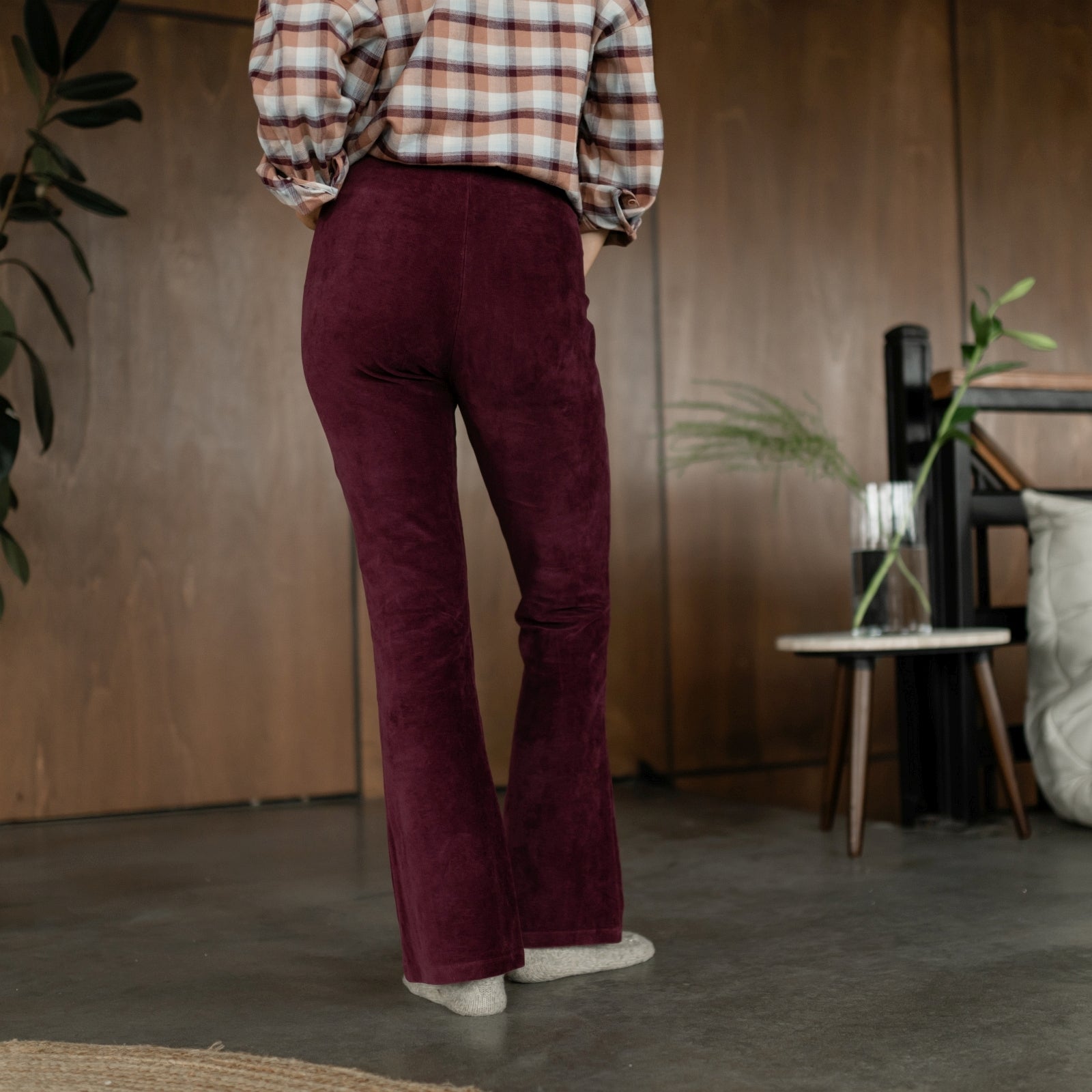 NORDLICHT Hosen Lilja Jersey-Cordhose Rot Bio-Baumwolle