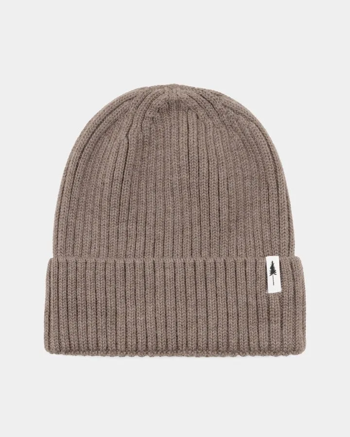 NIKIN Treeanie Merino Mütze Taupe Mel 100% Merinowolle gerippt