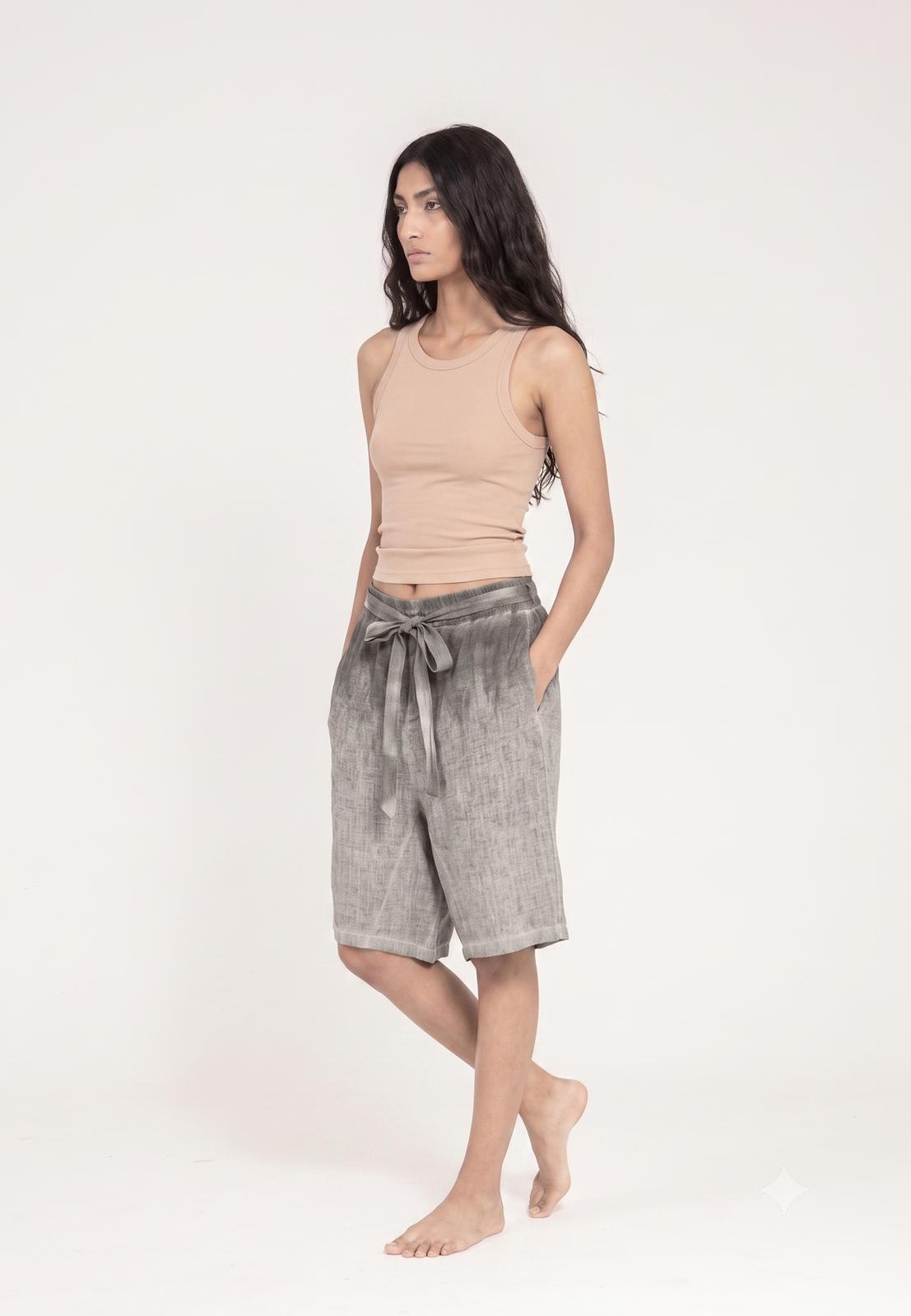 Sanctamuerte Pantaloni Bermuda Shorts Leinen Degradé