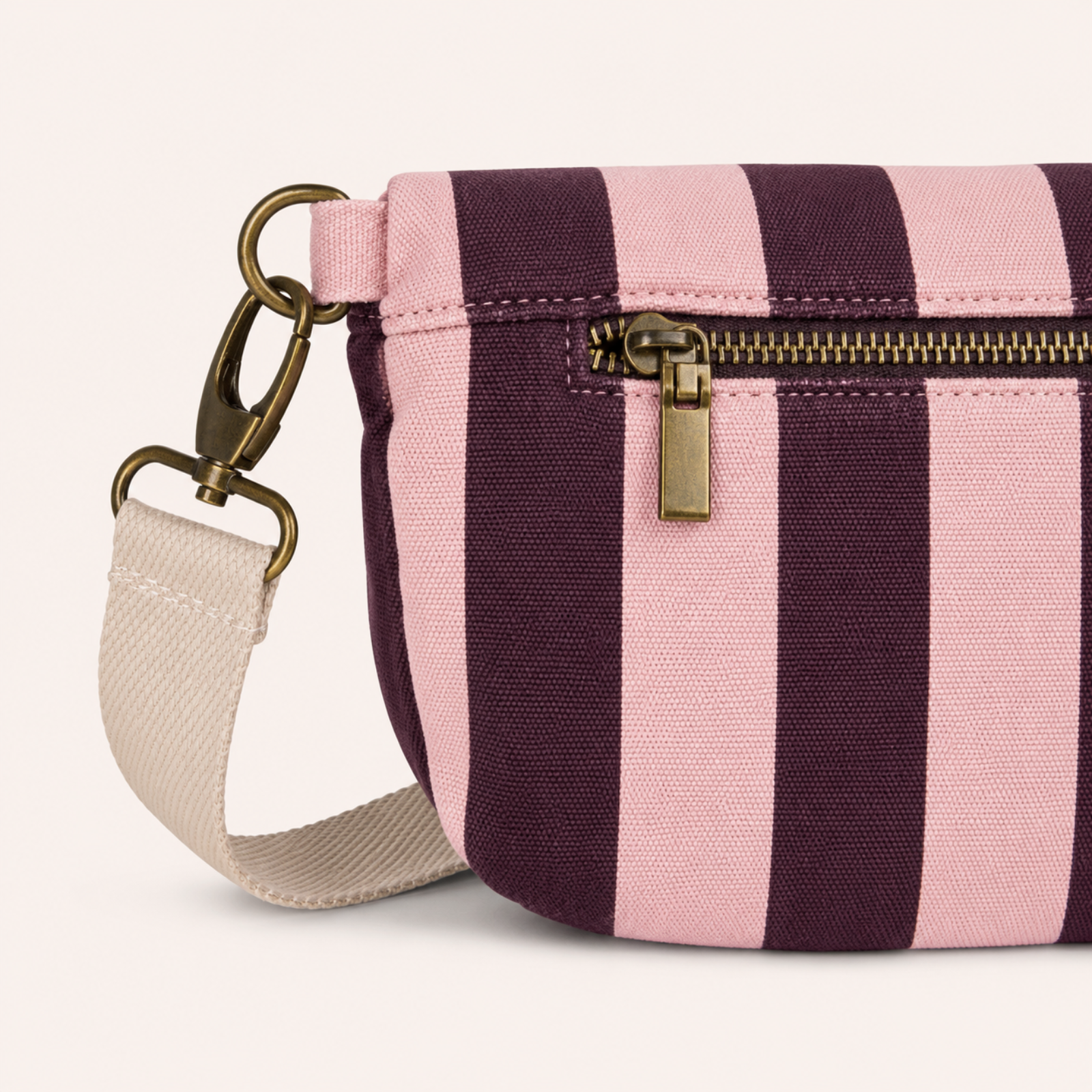 NORDLICHT Tomma Bauchtasche Rosa Streifen Canvas