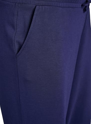 Zizzi Hose Modal Kordelzug Locker 42-44 Evening Blue