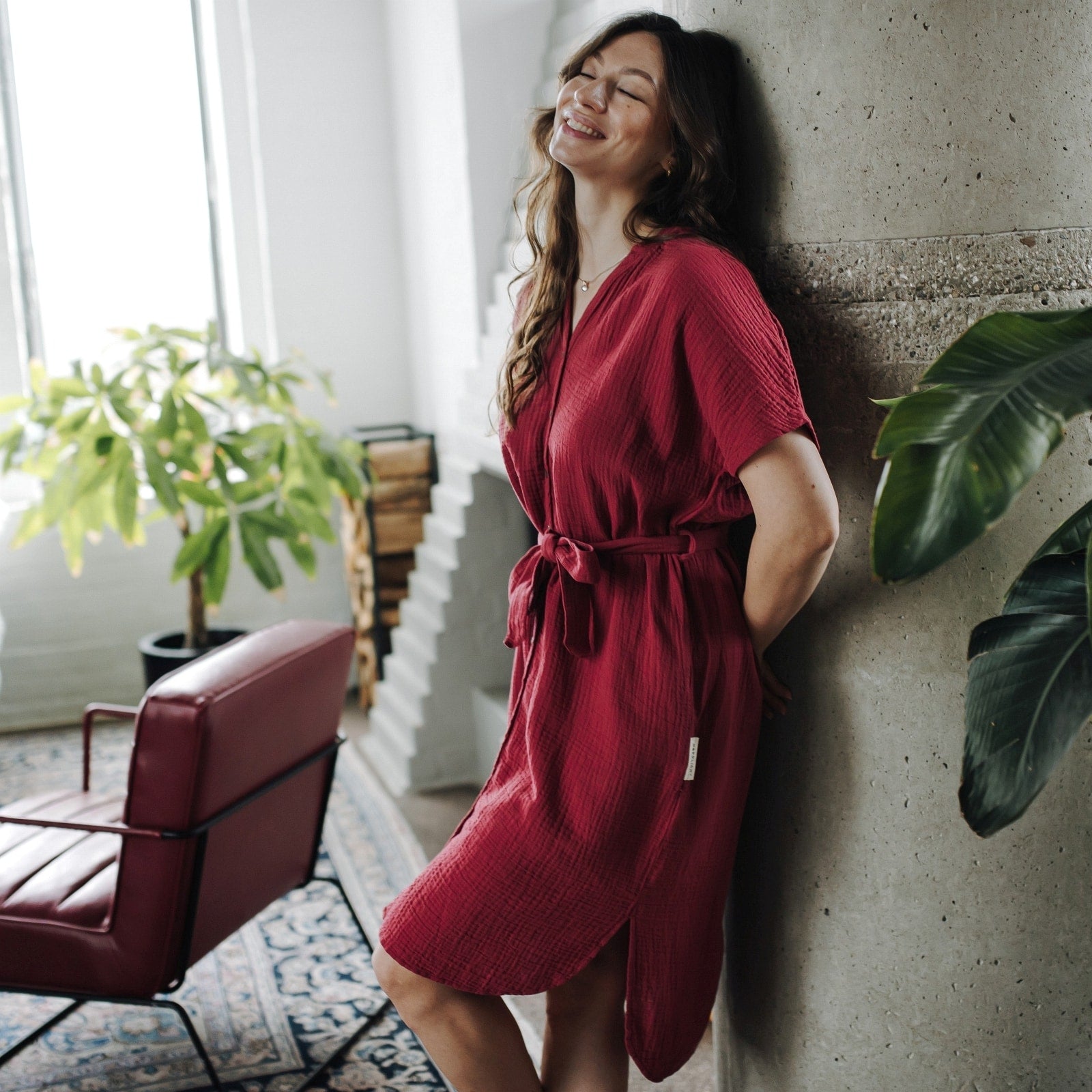 Nordlicht Ella Musselin Blusenkleid Damen mit Taschen