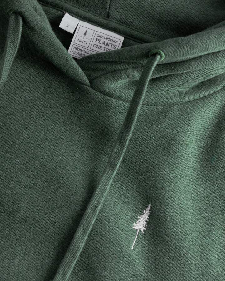 NIKIN TreeHoodie Women Olive Mel Hoodie Bio-Baumwolle