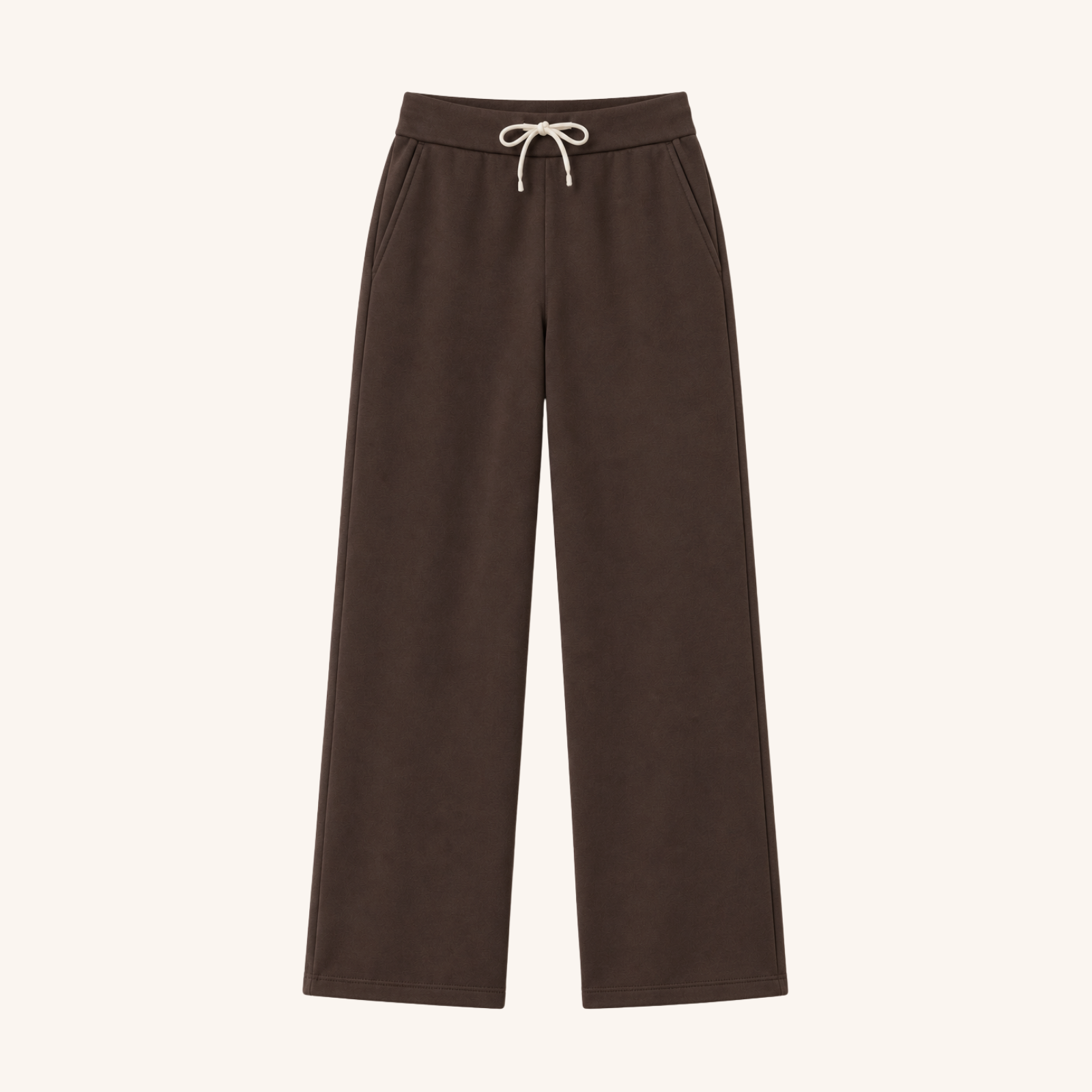 Nordlicht Lynn Wide Leg Sweathose Braun M Bio-Baumwolle