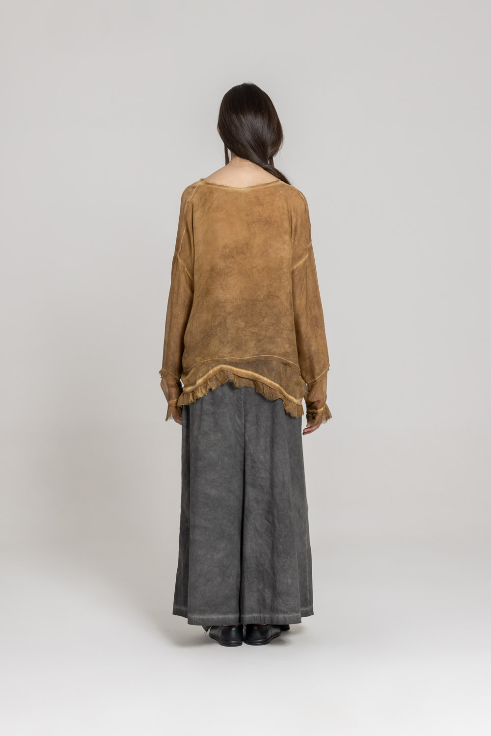 Sanctamuerte T-Shirt Asymmetrisch Langarm Viskose