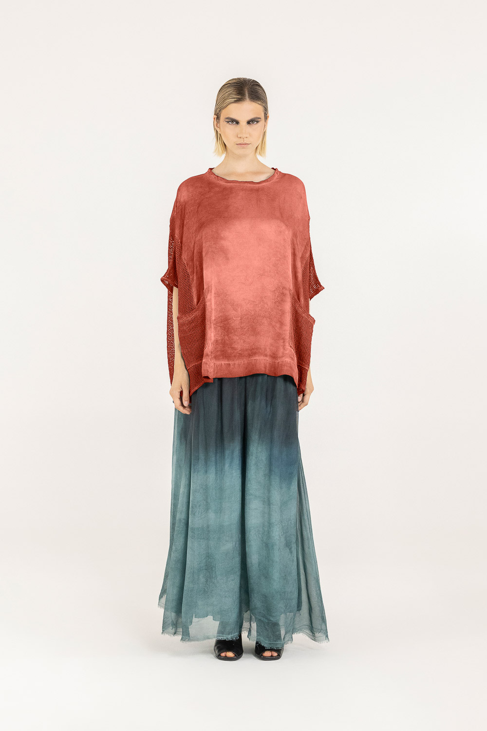 Sanctamuerte T-Shirt Maxi Tshirt Shirt Viskose Netz