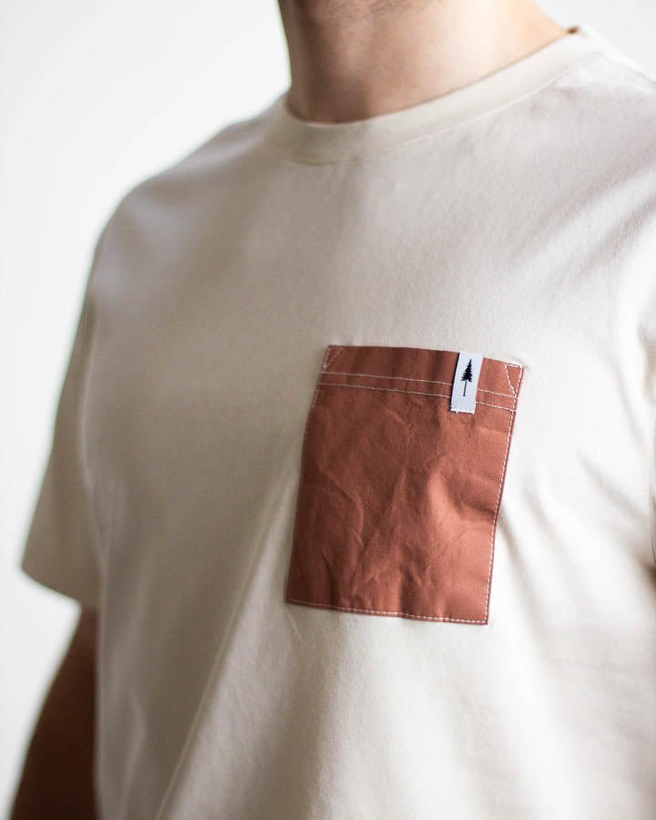 NIKIN TreeShirt Pocket Spatz T-Shirt Chalk Bio-Baumwolle