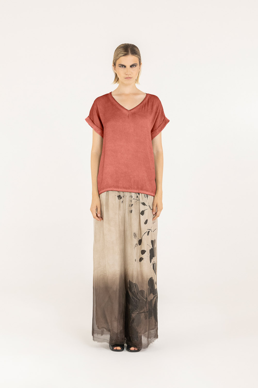 Sanctamuerte T-Shirt TShirt Scollo a V Shirt V-Ausschnitt Viskose