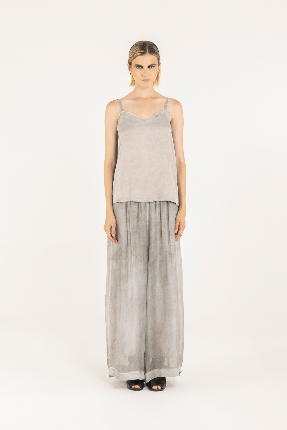 Sanctamuerte Top Tank Top Viskosesatin verstellbar