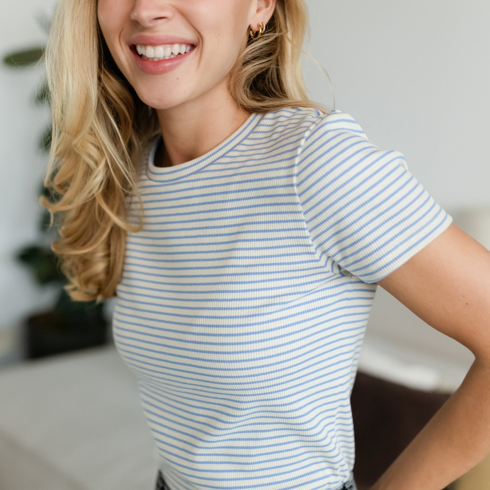 Nordlicht Elvie T-Shirt Damen M Streifen Bio Ripp