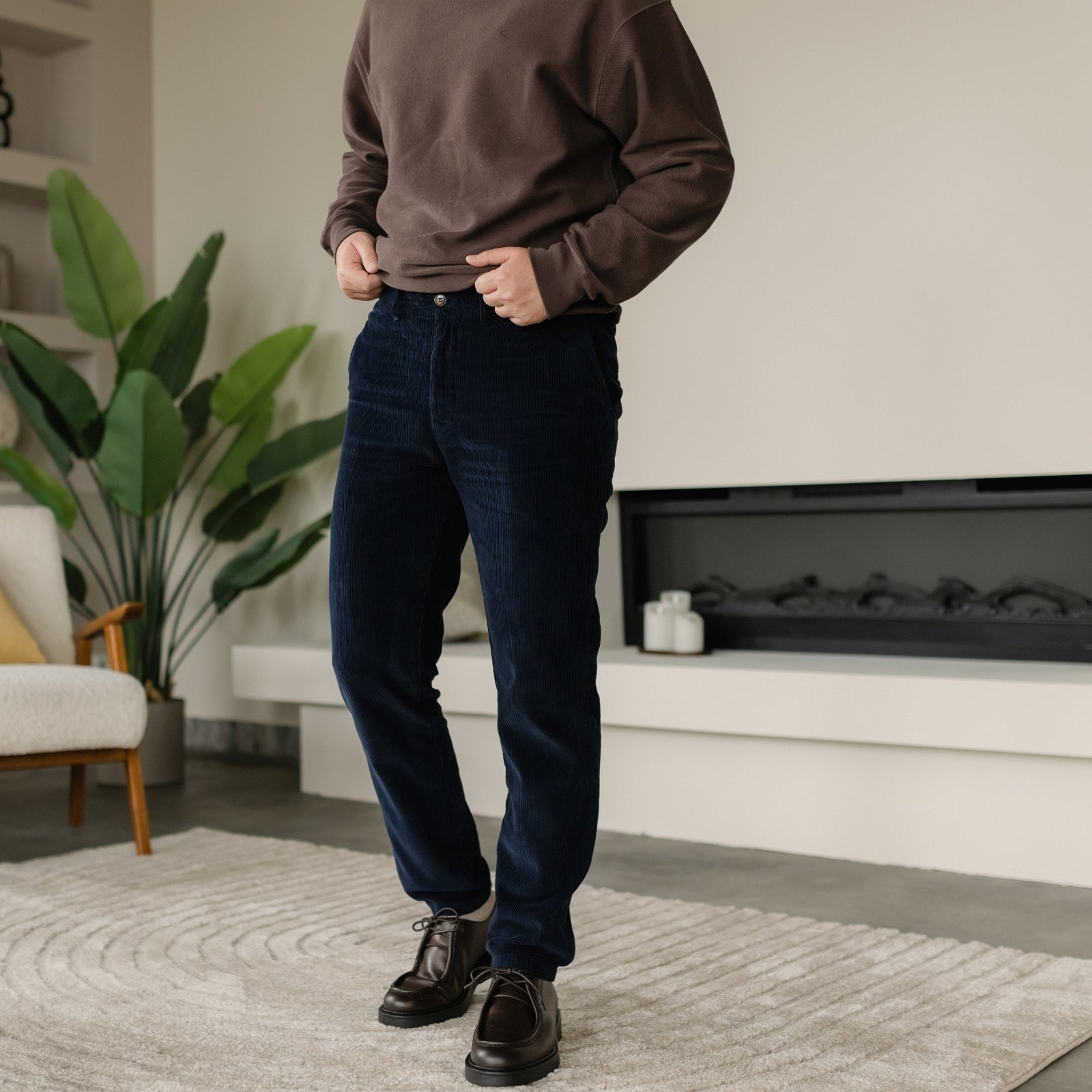 NORDLICHT Peer Cordhose Herren Blau Bio-Baumwolle