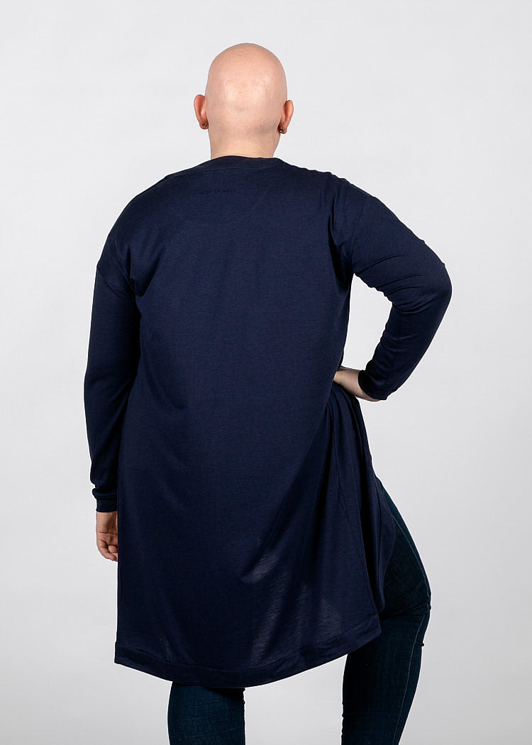 Wijld Jersey Maxi Cardigan Jacke Blau Lyocell