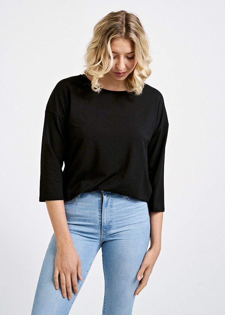 Wijld Langarmshirt Black Damen 3/4-Arm Lyocell