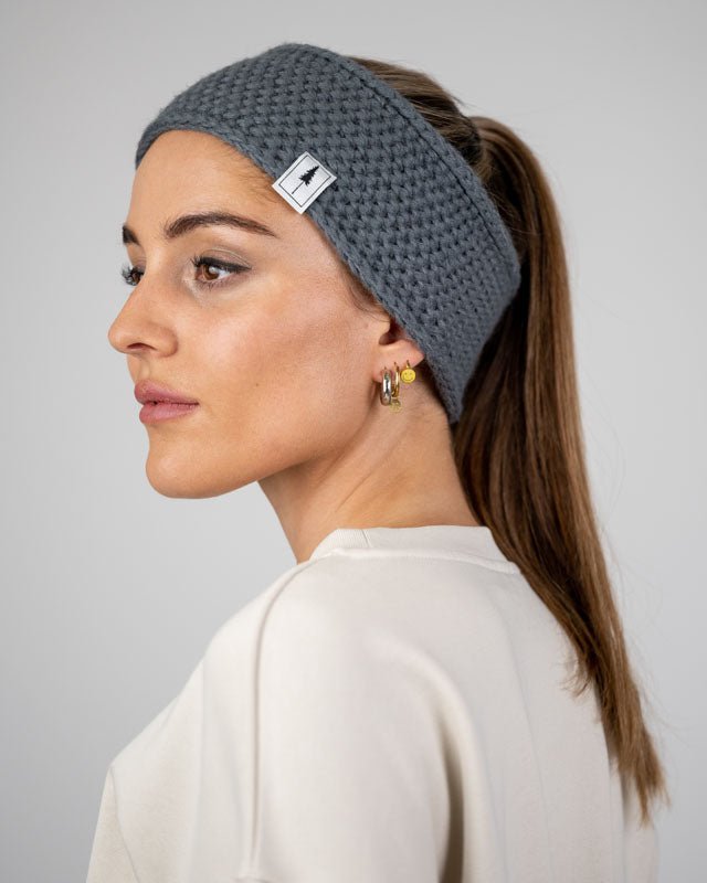 NIKIN TreeHeadband Knitted Fleece Stirnband Steel Blue