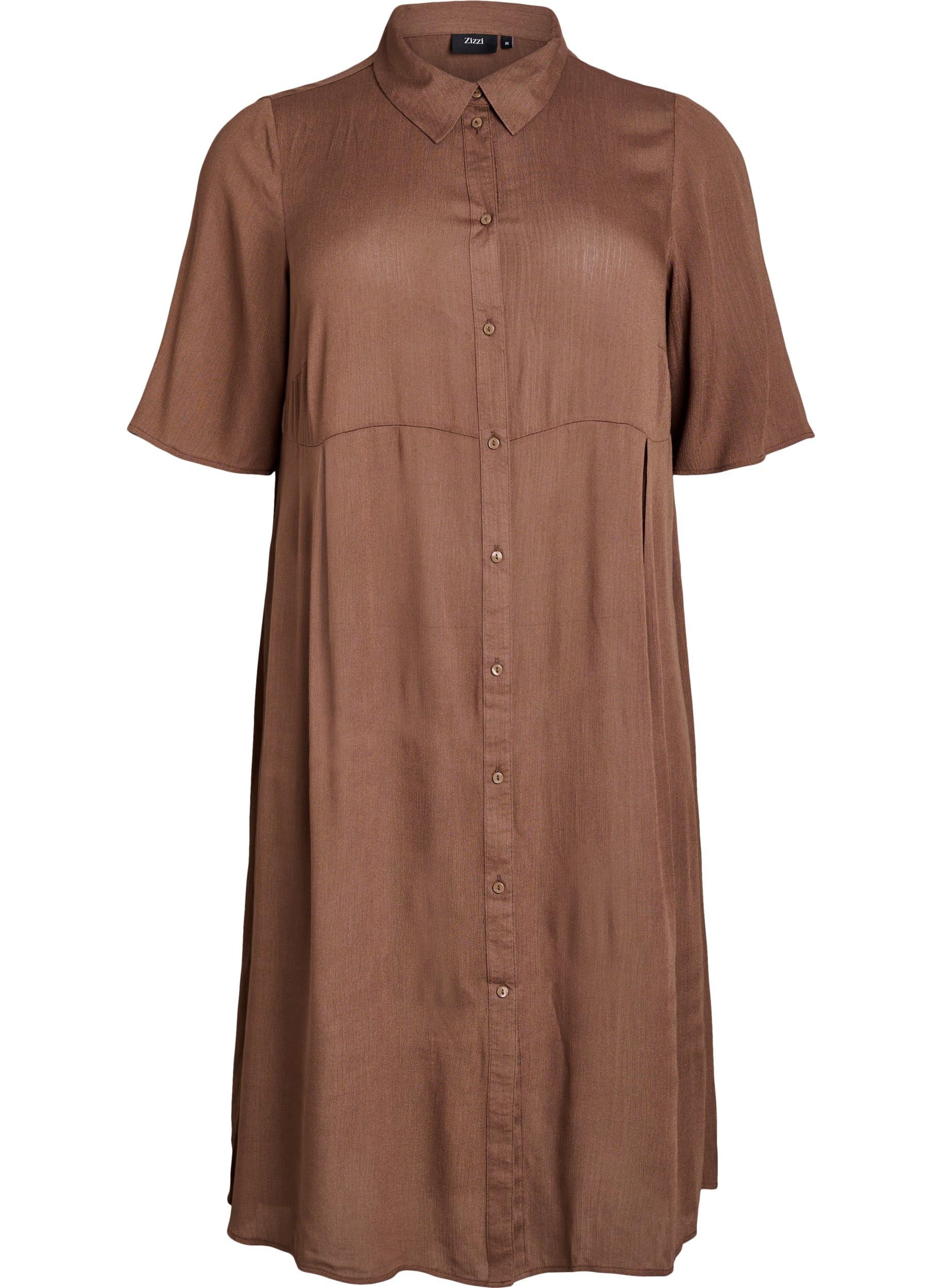Zizzi Dresses Blusenkleid Viskose Kurzarm Midilänge